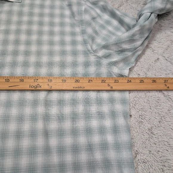 Canali Shirt Mens XL Green Check Cotton Ombre Sport Button Up Long Sleeve Office - Picture 4 of 7